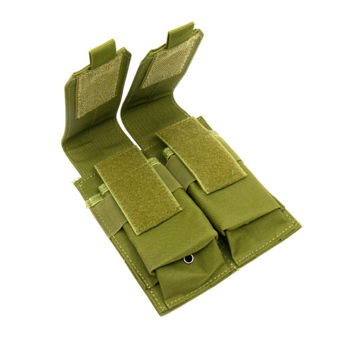 Подсумок поясной Rusforce Tactical Pouch Triple закрытый для 2-х магазинов АК Зелёный