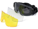 Очки-маска баллистические тактические ShotTime Puma, защитная, оправа чёрная, линза: прозрачная, желтая, серая, чехол