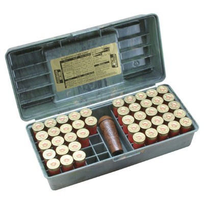 Кейс MTM Shotshell Case SF-50-12-09 для хранения 50 патронов 12 калибра с местом для манка Зелёный