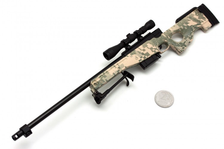 Модель сувенирная в виде оружия Microgun L AWM Снайперская винтовка Камуфляж