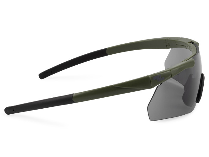 Очки стрелковые ShotTime Caracal защитные зелёные линза серая