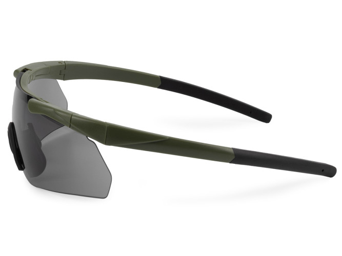 Очки стрелковые ShotTime Caracal защитные зелёные линза серая