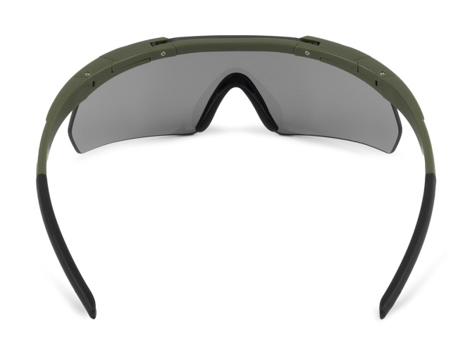 Очки стрелковые ShotTime Caracal защитные зелёные линза серая