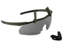 Очки стрелковые ShotTime Caracal защитные зелёные линза серая