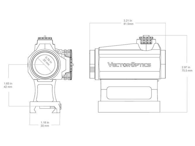 Прицел коллиматорный Vector Optics Maverick-III 1x22 S-MIL Rubber Cover (SCRD-41) Закрытый DOT 3 MOA