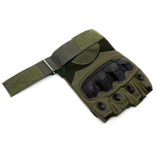 Перчатки тактические Стикхант Major Half укороченные прорезиненные Хаки