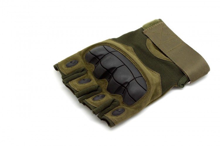 Перчатки тактические Стикхант Major Half укороченные прорезиненные Хаки