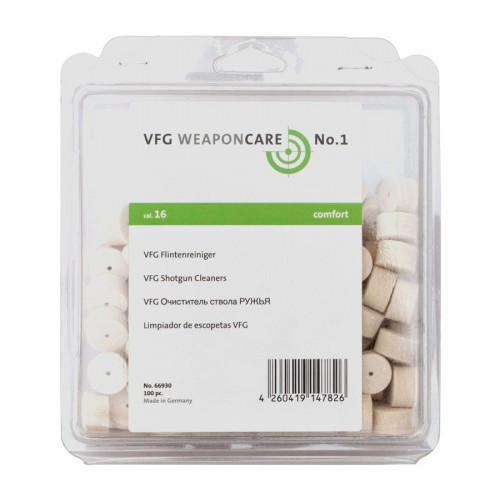 Патч войлочный для чистки оружия VFG 66930 для 16 калибра 100 шт