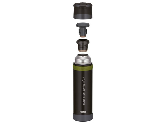 Термос для напитков THERMOS FFX-751 MTBK 0.75L, нержавеющая сталь, винтовая пробка, крышка-чашка, чёрный