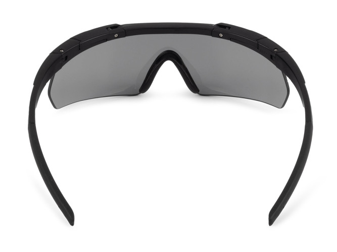 Очки стрелковые ShotTime Caracal, защитные, чёрные, линза серая