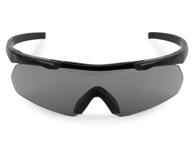 Очки стрелковые ShotTime Caracal, защитные, чёрные, линза серая