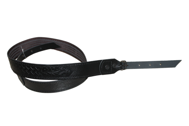 Ремень оружейный Стикхант ТАК-Р №04 без антабок из натуральной кожи 90х4 см Чёрный