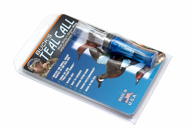 Манок духовой на утку чирок 3 в 1 Buck Gardner Teal BWT-CBLU Синий / Прозрачный