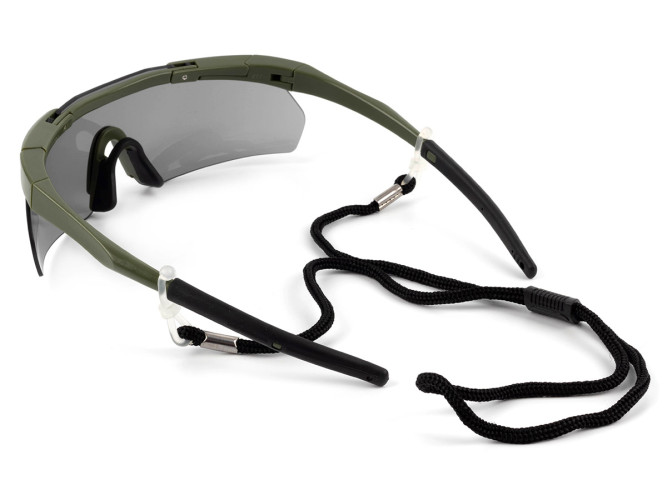Очки стрелковые ShotTime Lynx KIT, защитные, зелёные, линза: прозрачная, жёлтая, серая, футляр