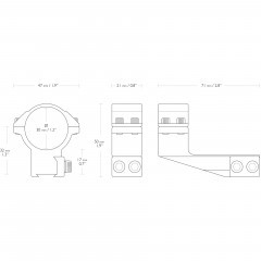 Кольца для прицела Hawke Extension (22123) D=30 мм H=17 мм V=71 мм на Призму (9-11 мм) | Высокий 2 шт