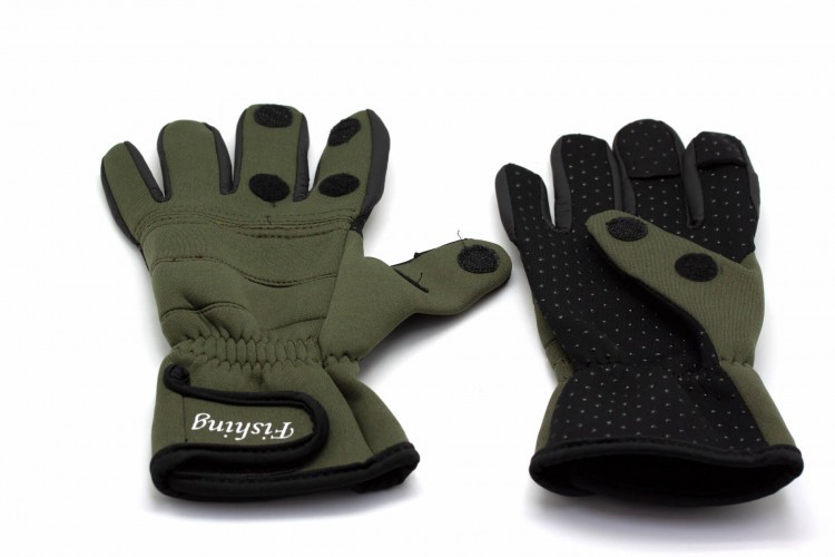 Перчатки рыболовные Стикхант Триггер Фиш демисезонные полноразмерные Хаки