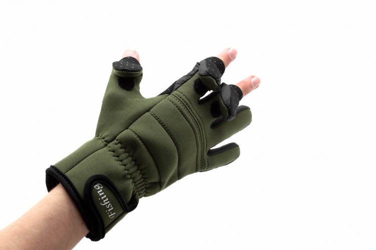 Перчатки рыболовные Стикхант Триггер Фиш демисезонные полноразмерные Хаки