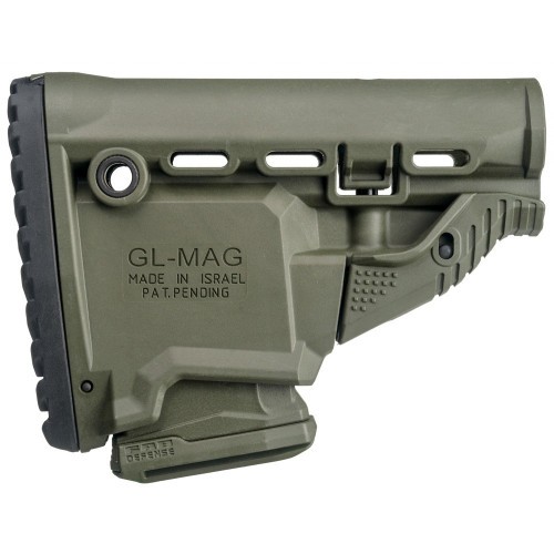 Приклад телескопический Fab Defense GL-MAG с отсеком для магазина Зелёный