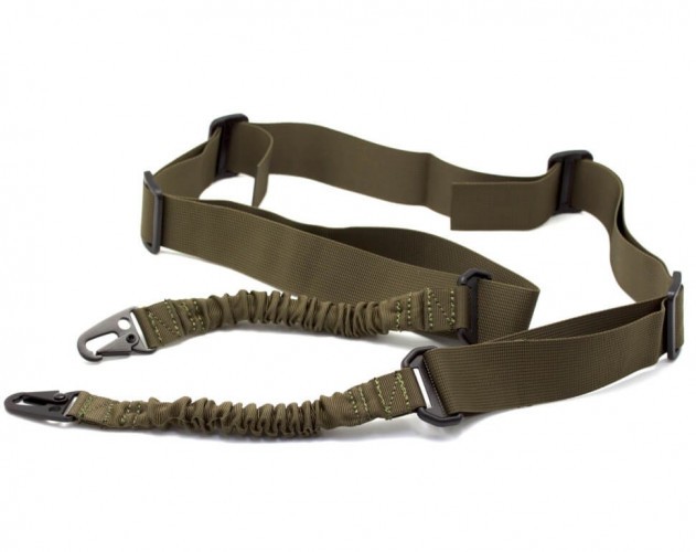 Тактический ремень с амортизирующими резинками - хаки