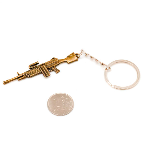 Брелок Microgun XS Пулемёт M249 Золотой