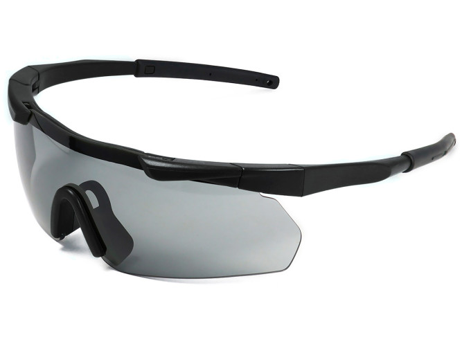 Очки стрелковые ShotTime Lynx KIT, защитные, чёрные, линза: прозрачная, жёлтая, серая, футляр