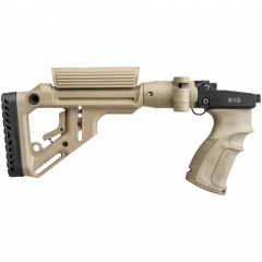 Приклад нетелескопический Fab Defense UAS-SVD для СВД / Тигр с упором для щеки Койот