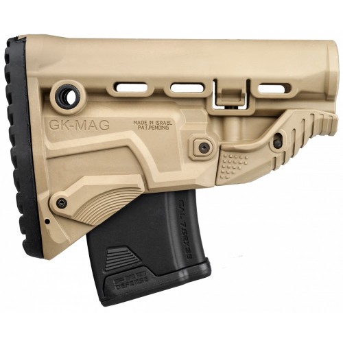 Приклад телескопический Fab Defense GK-MAG с отсеком для магазина Койот