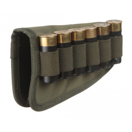 Патронташ-накладка VEKTOR П-61 для приклада на 6 патронов 12,16,20 калибра из синтетической ткани Хаки