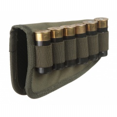 Патронташ-накладка VEKTOR П-61 для приклада на 6 патронов 12,16,20 калибра из синтетической ткани Хаки