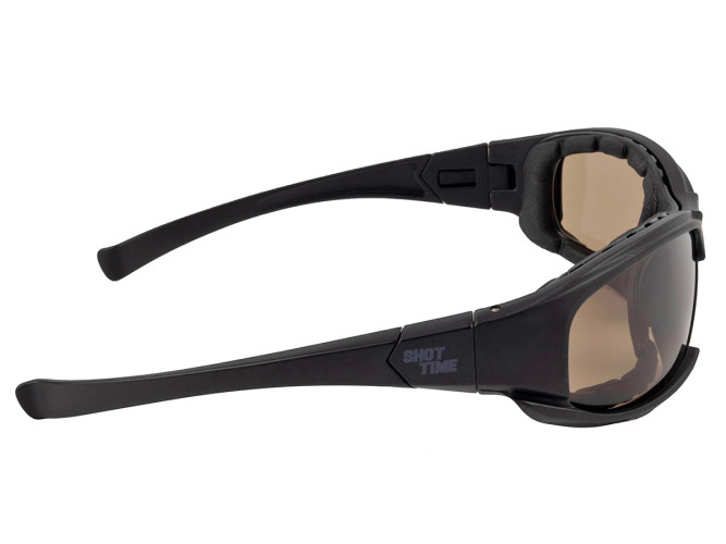 Очки стрелковые ShotTime Panthera KIT, защитные, чёрные, линзы: прозрачные, жёлтые, коричневые, поляризационные, EVA футляр