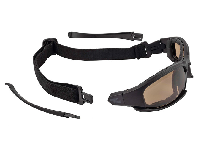 Очки стрелковые ShotTime Panthera KIT, защитные, чёрные, линзы: прозрачные, жёлтые, коричневые, поляризационные, EVA футляр