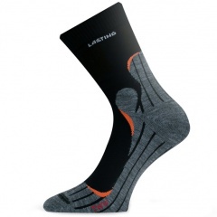 Носки Lasting TWW 900 из микрофайбера с антибактериальным свойством Чёрный / Серый