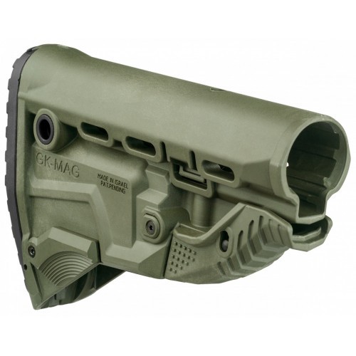 Приклад телескопический Fab Defense GK-MAG с отсеком для магазина Зелёный
