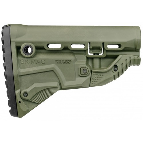 Приклад телескопический Fab Defense GK-MAG с отсеком для магазина Зелёный
