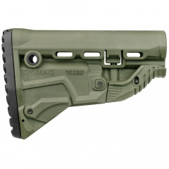 Приклад телескопический Fab Defense GK-MAG с отсеком для магазина Зелёный