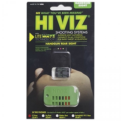 Целик оптоволоконный HiViz CZLW11 для CZ 75 / CZ 85 и P-01 Красный, черный зеленый