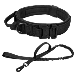 Тактический ошейник PMX-STDG с поводком Чёрный