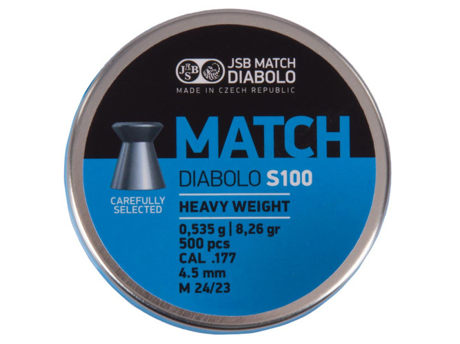 Пульки для пневматики JSB Blue Match S 100 Плоские 4.5 мм 0.53 г (500 шт)