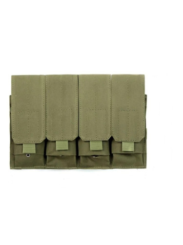 Подсумок поясной Rusforce Tactical Pouch Triple закрытый для 4-х магазинов АК Зелёный