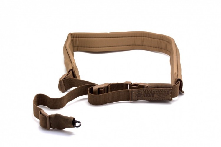 Ремень оружейный тактический Долг М3 1 точечный с мягкой подушкой Койот