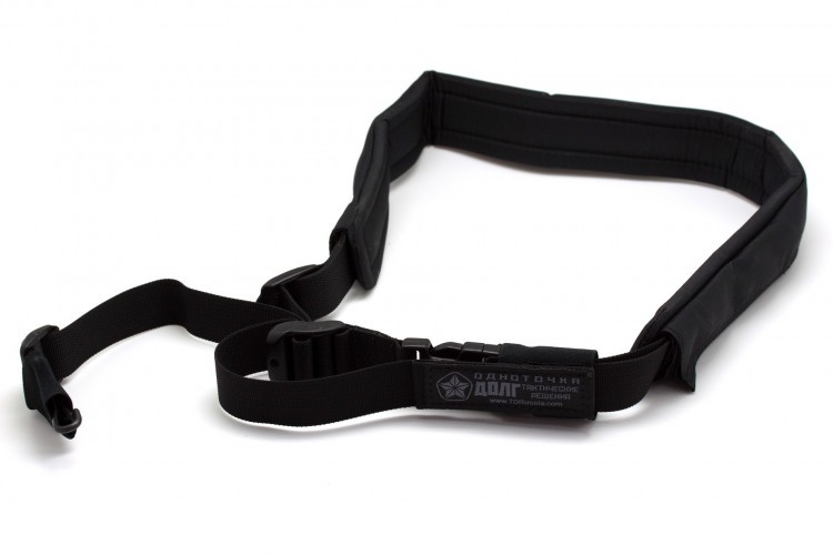Ремень оружейный тактический Долг М3 1 точечный с мягкой подушкой Черный