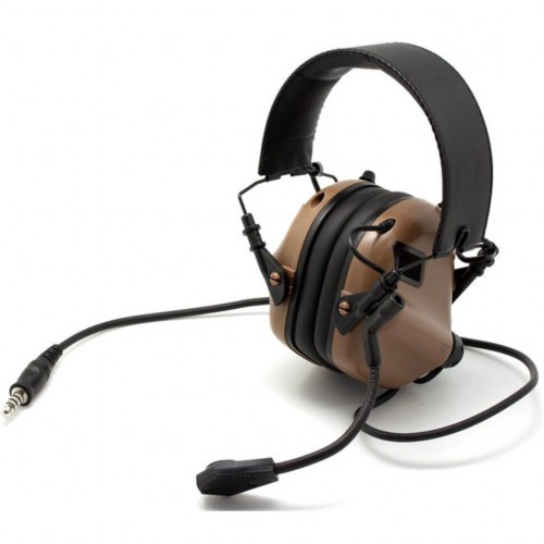 Наушники активные стрелковые Earmor Military Edition ME5 с микрофоном и разъемом для тангенты 22-82 ДБ Койот