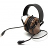 Наушники активные стрелковые Earmor Military Edition ME5 с микрофоном и разъемом для тангенты 22-82 ДБ Койот