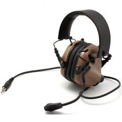 Наушники активные стрелковые Earmor Military Edition ME5 с микрофоном и разъемом для тангенты 22-82 ДБ Койот