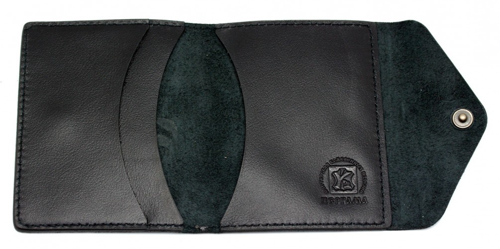 Обложка для охотничьих документов Пергама Лось из натуральной кожи Чёрный