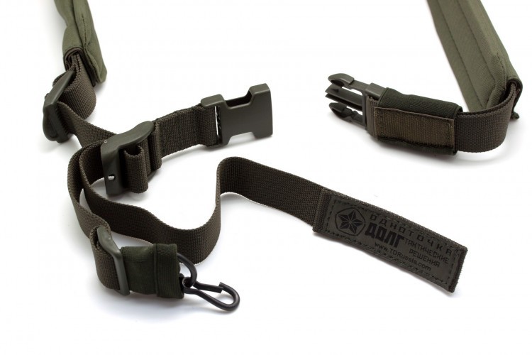 Ремень оружейный тактический Долг М3 1 точечный с мягкой подушкой Хаки