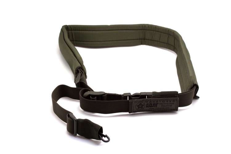 Ремень оружейный тактический Долг М3 1 точечный с мягкой подушкой Хаки