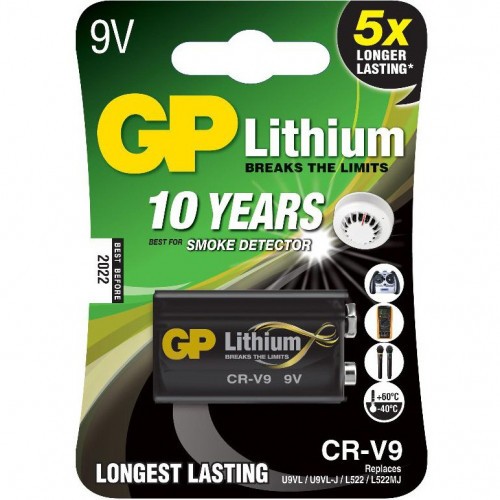 Батарейки литиевые GP Lithium CR9V Тип 6LR61 9V 800 мАч 1 шт