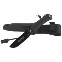 Нож фиксированный Ganzo G8012V2-BK Клинок 11.3 см c паракордом Чёрный