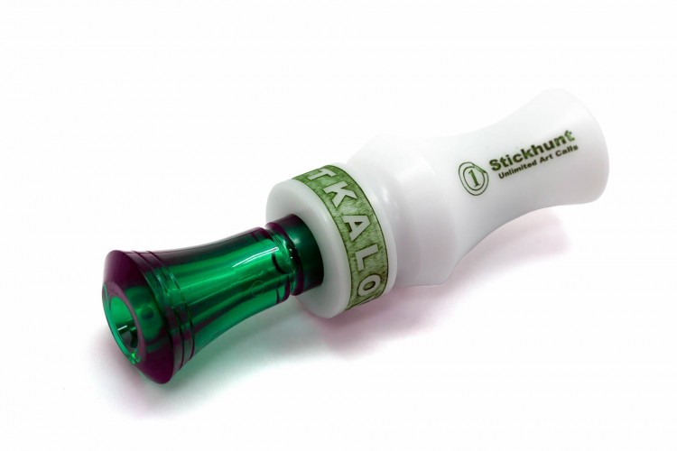 Манок духовой на утку крякву Stickhunt ArtCalls Utkalov 2 лепестка Изумруд / Белый